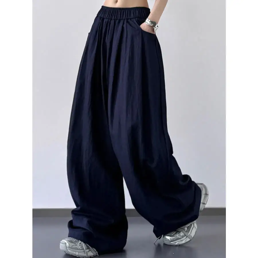 Wide Leg Pants with Elastic Waistband