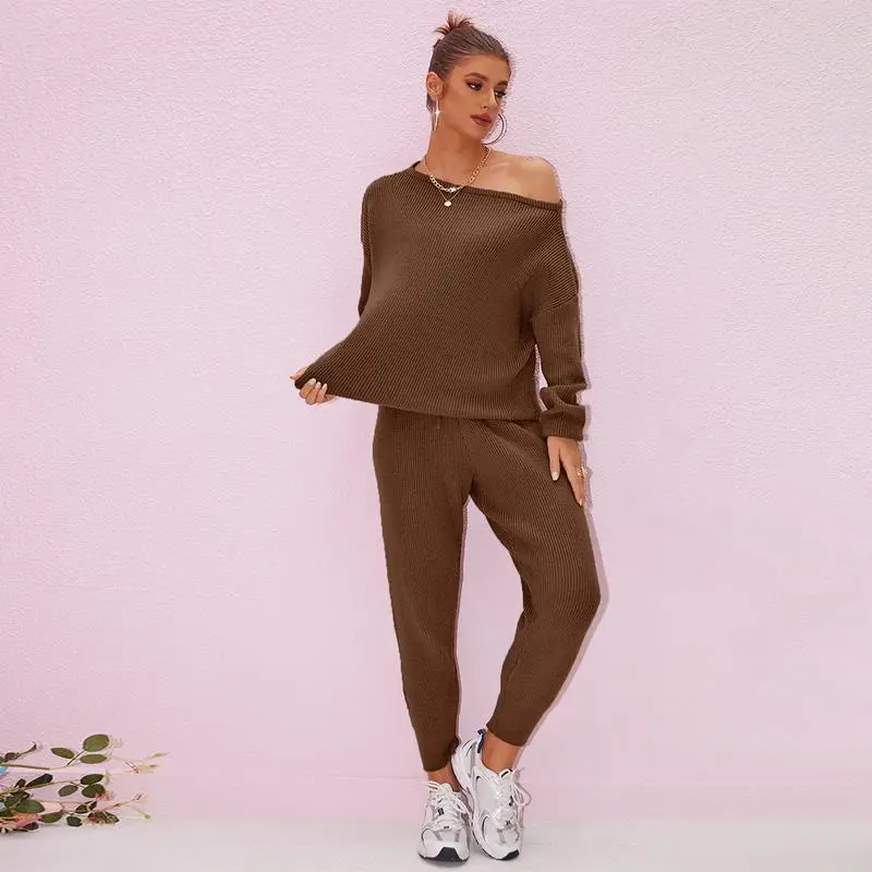 Women's Knit Set Oversized Sweater & Lounge Pants Matching Sets