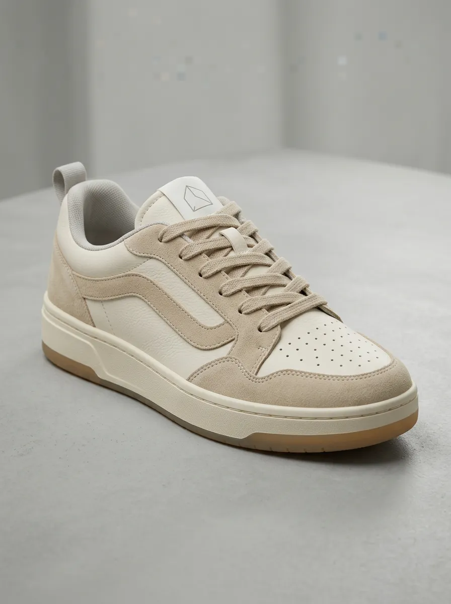 Refined Lace-Detail Perforated Women's Low-Top Skate Sneakers