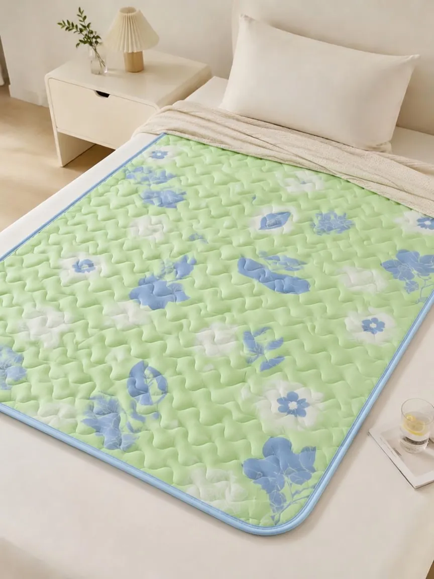 Blue Floral Print Cooling Mat