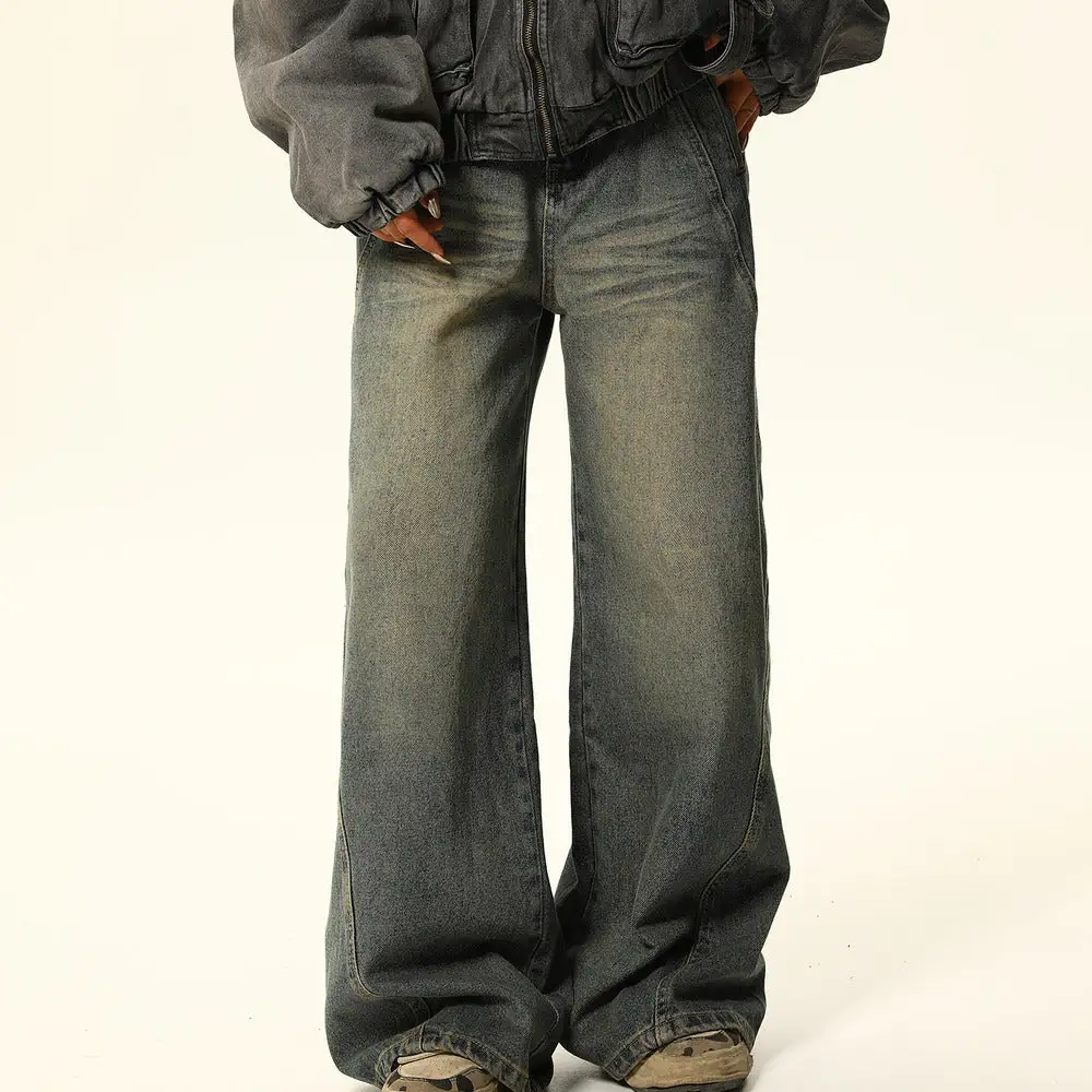 Distressed Wide Leg Jeans