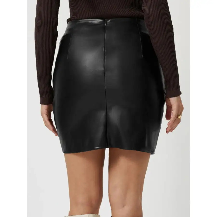Ruched Asymmetrical Hem Skirt