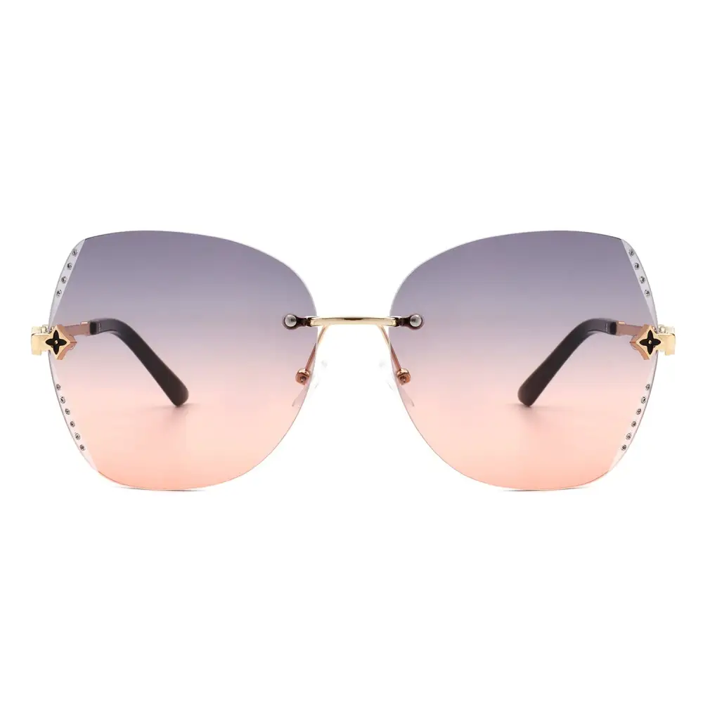 Cozy Rimless Butterfly Frame Sunglasses