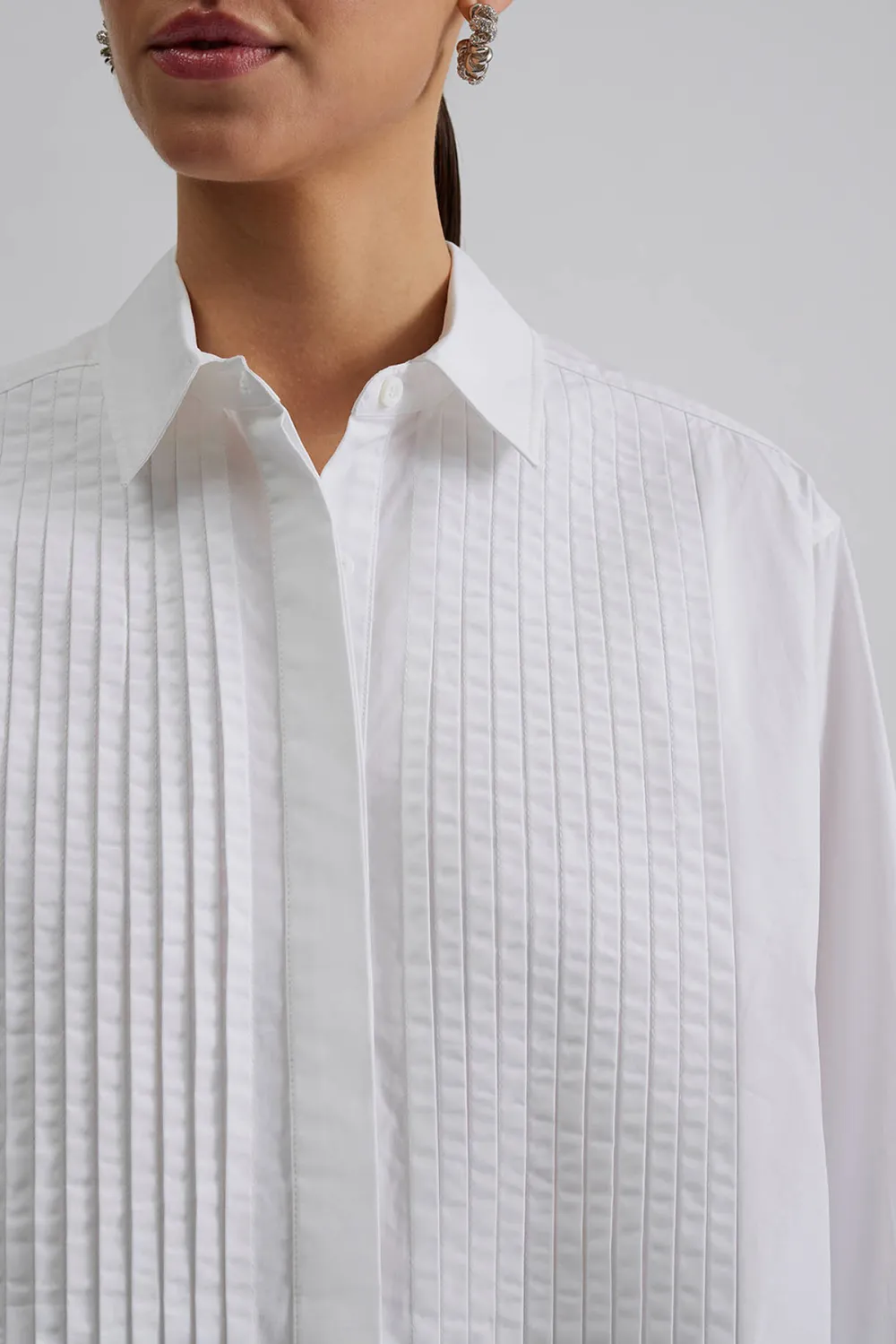 Pleated Panel Cotton Shirt