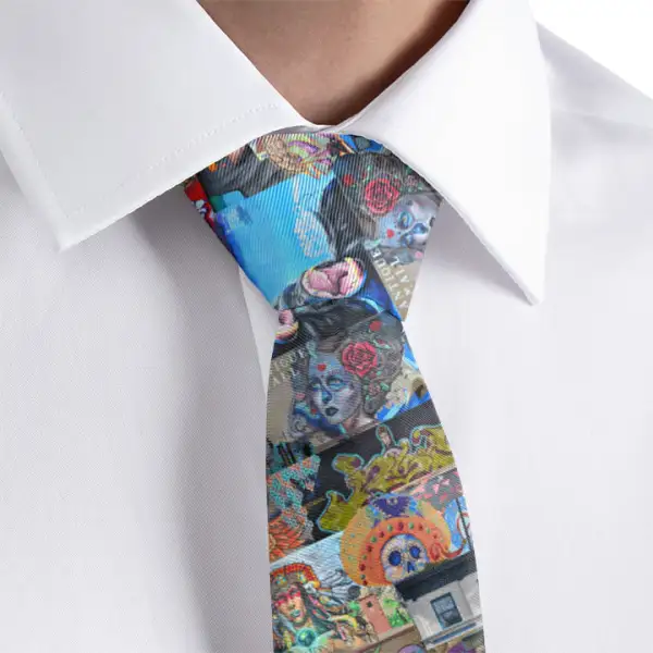 Refined Street Art Pattern Necktie