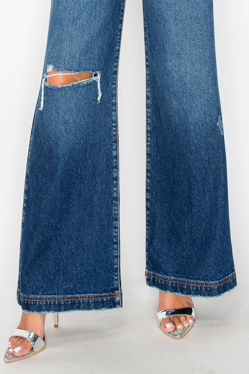 Easygoing High Rise Flare Relaxed Denim Jeans
