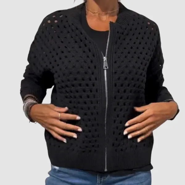 Knit Zip Front Cardigan