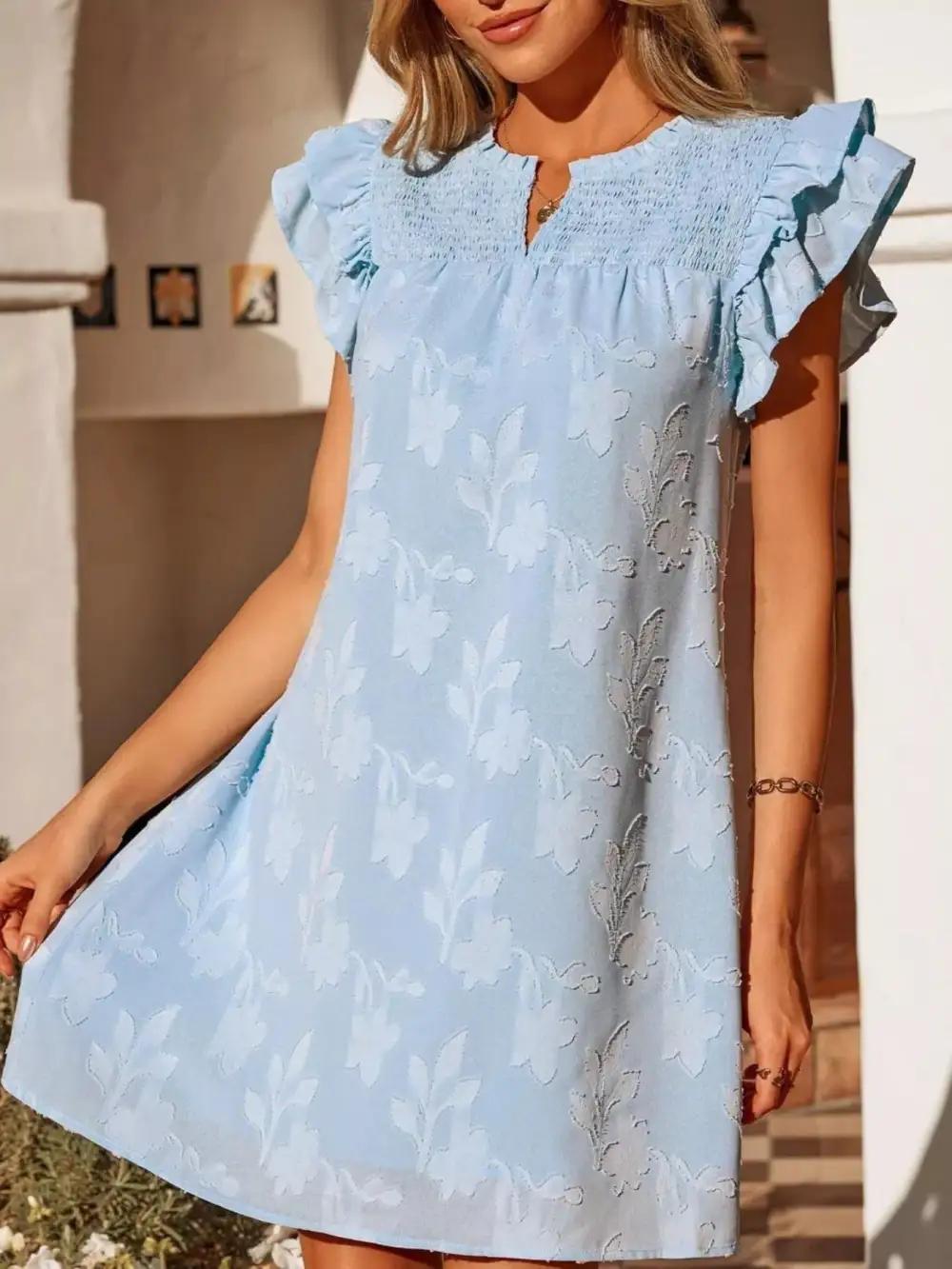 Floral Ruffle Mini Dress