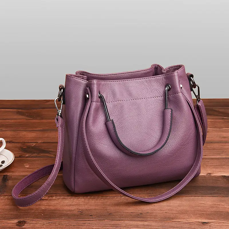 Retro Korean PU Leather Bucket Bag Minimalist Vintage 2025 Trend