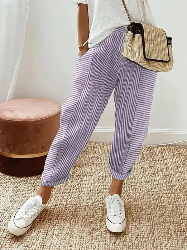 Striped Relaxed Trousers
