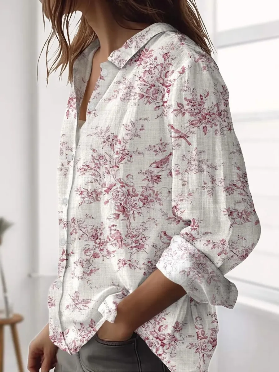 Romantic Floral Print Shirt