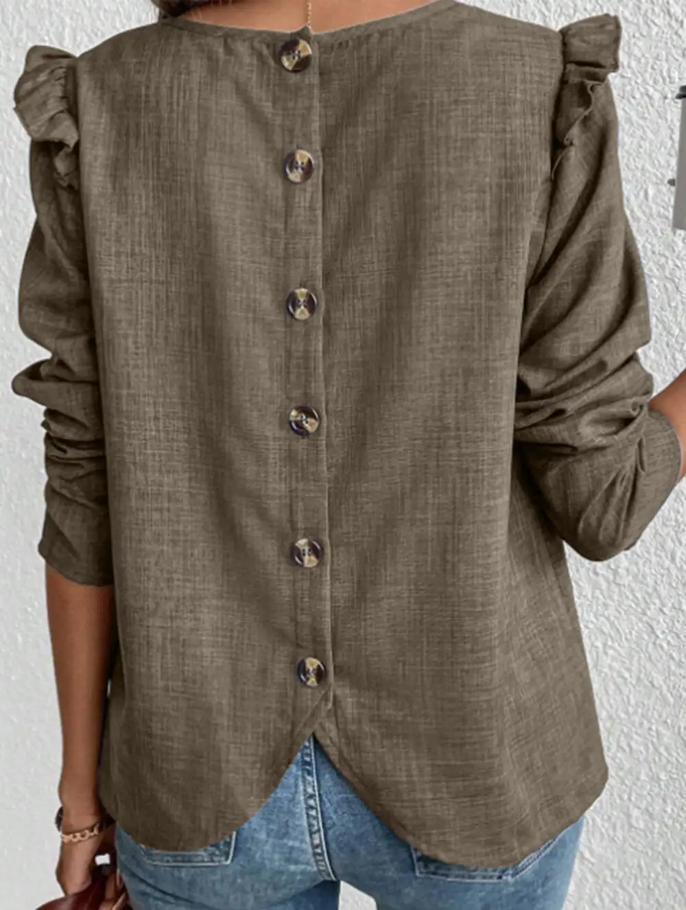 Single-Breasted Tee Back Buttons