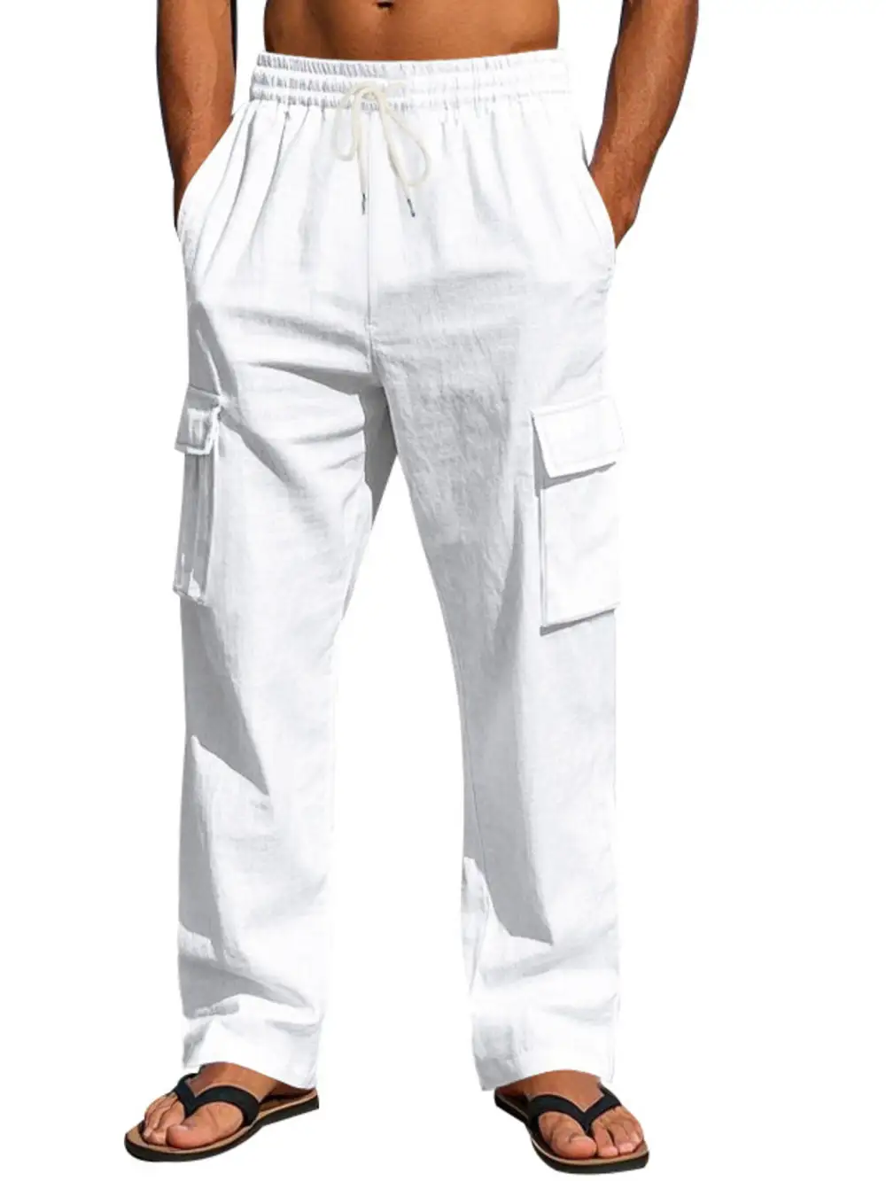 Men's Full Size Relaxed Fit Cargo Drawstring Pants