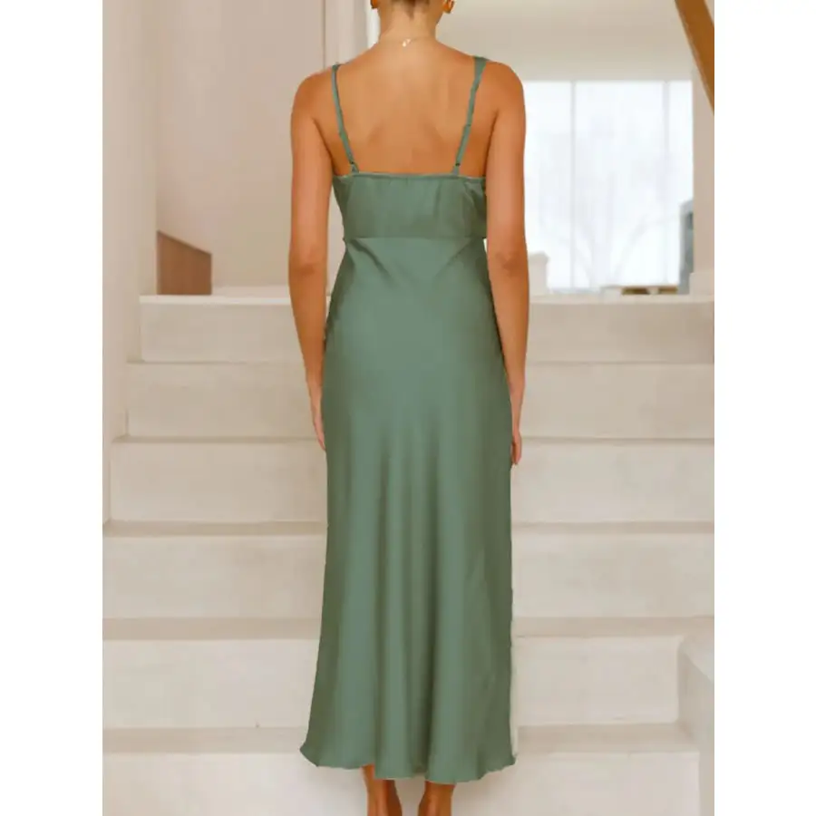Satin Asymmetrical Midi Dress