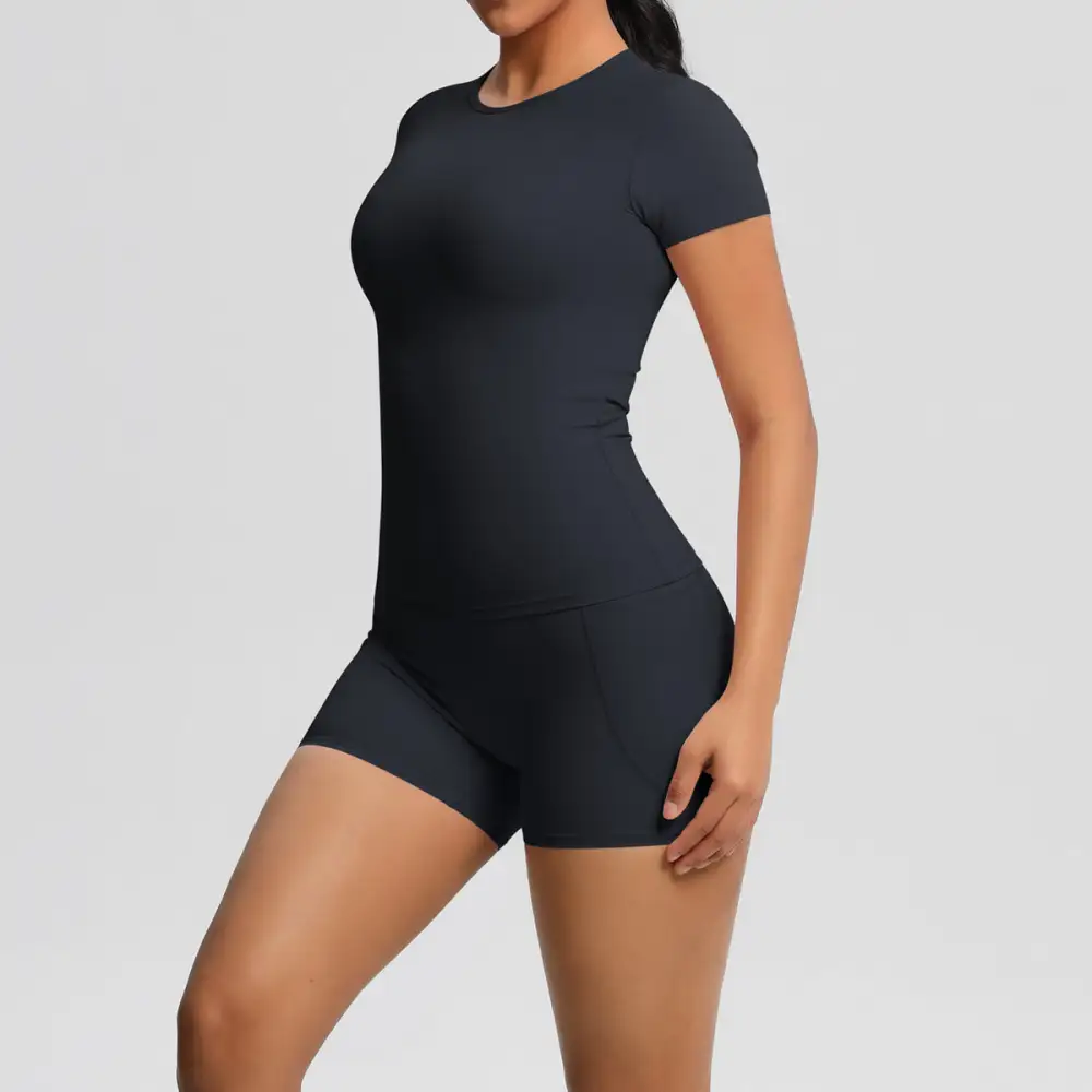 Brushed Short-Sleeve Top, Trousers and Shorts Active Set