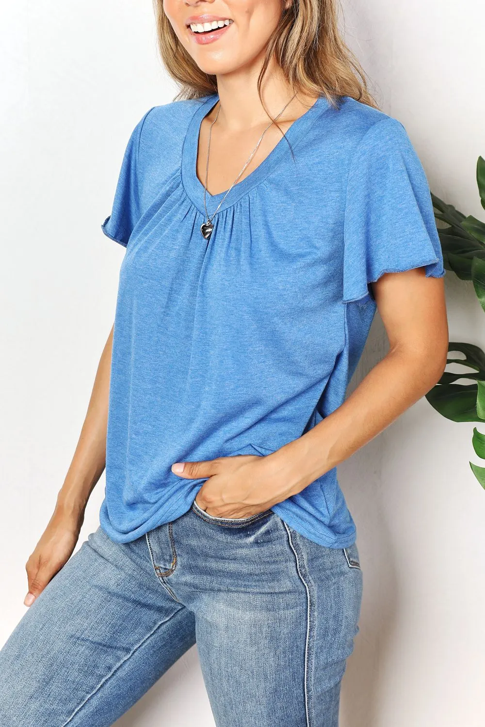 Streamlined V-Neck Short-Sleeve T-Shirt