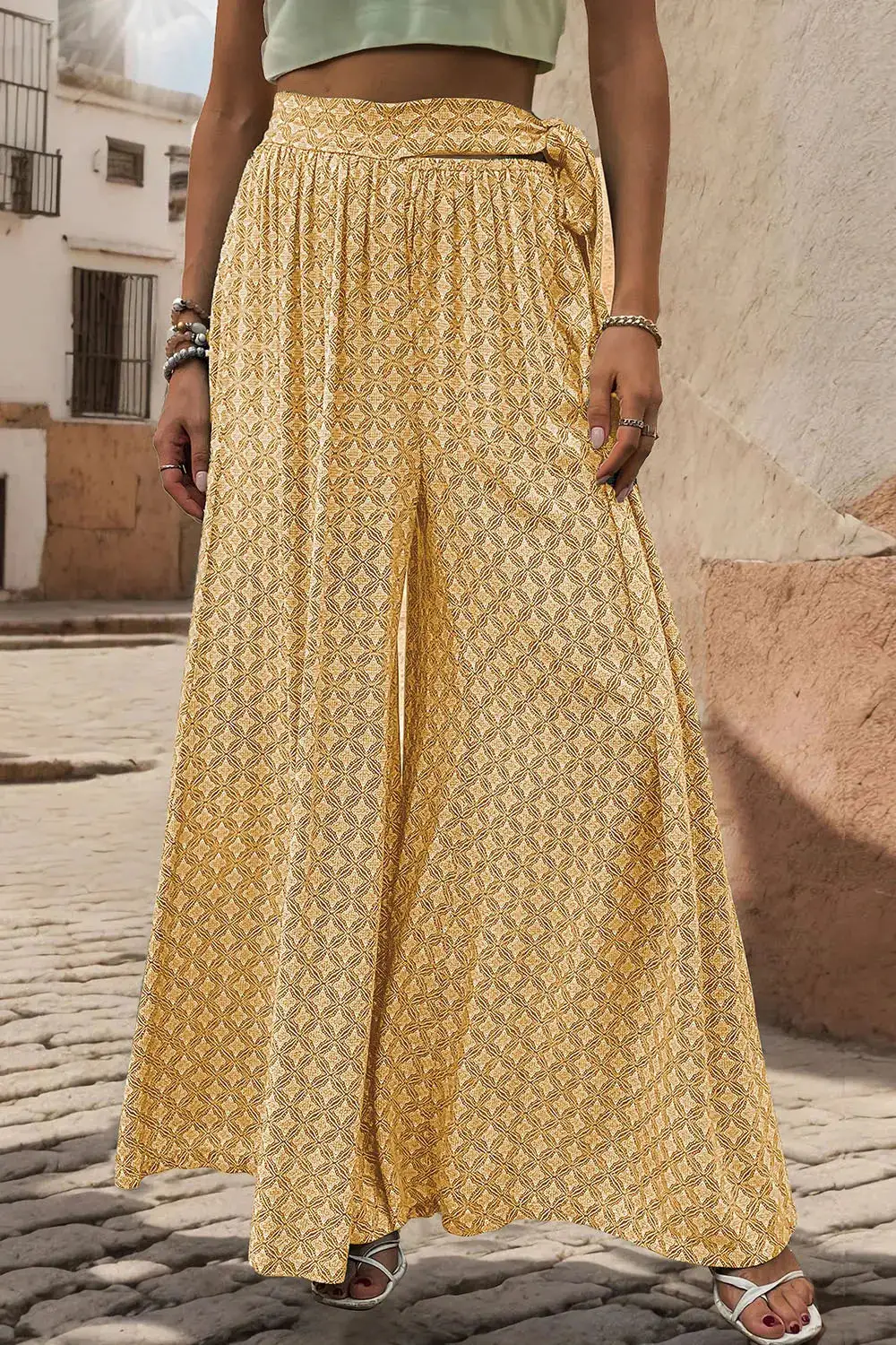 Soft Tie Waist Tie Detail Pants