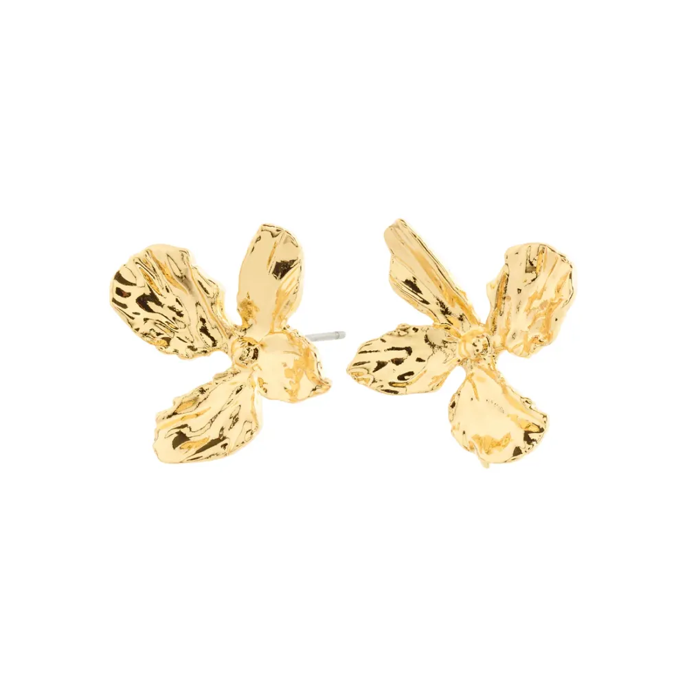 Layered Cut Flower Stud Earrings