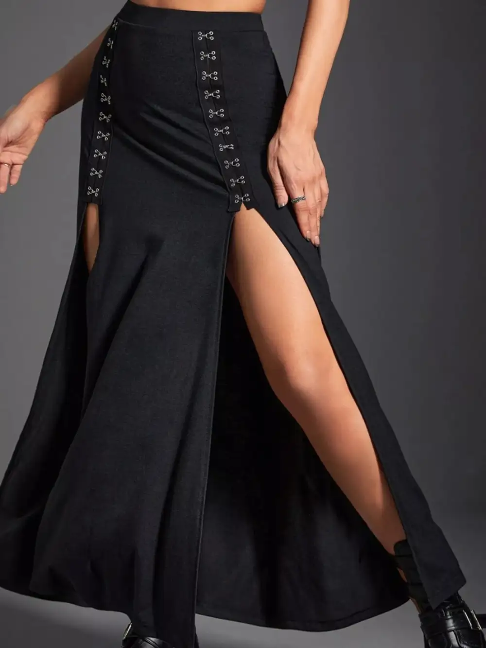 High Waisted Slit Skirt