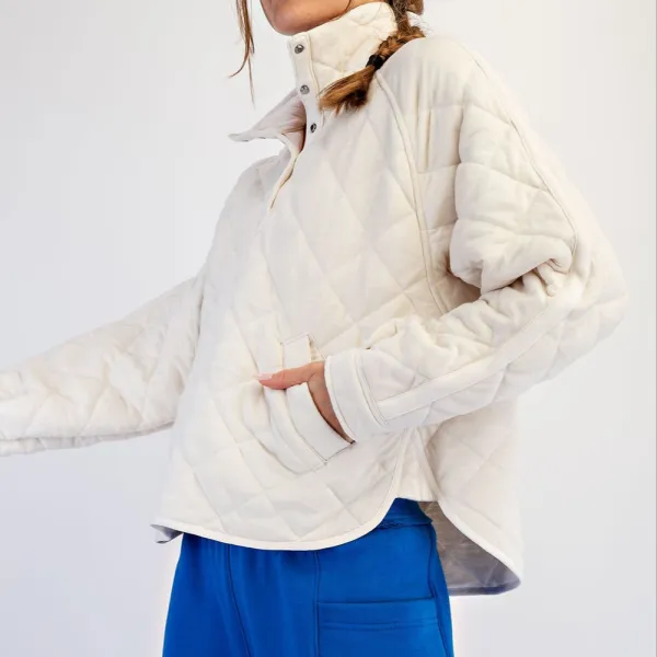 Relaxed Quilted Snap Jacket