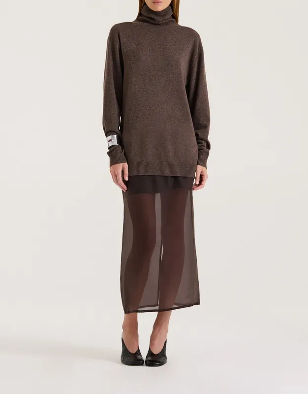 Truffle Oversized Merino Turtleneck Sweater