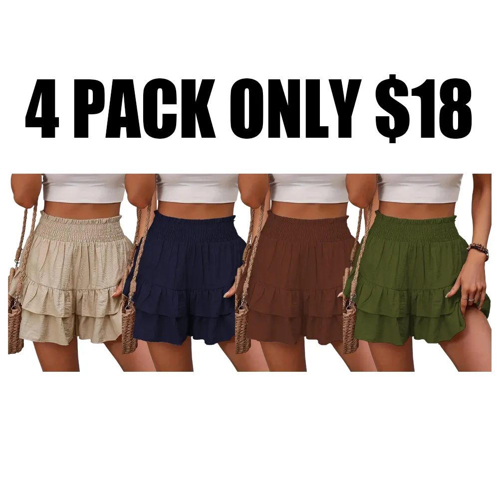 Women's High Waisted Ruffle Shorts | As low as $2.11 per item