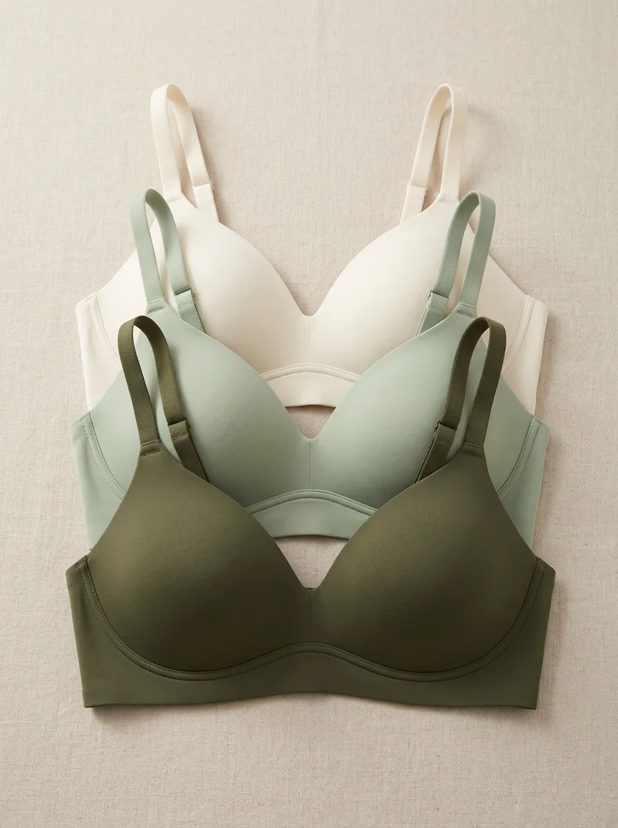 Textured Women's Three-Piece Bra Set