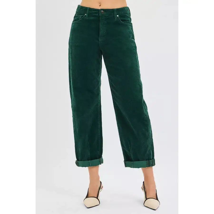 Classic Risen High Rise Crop Barrel Cordurory Pants