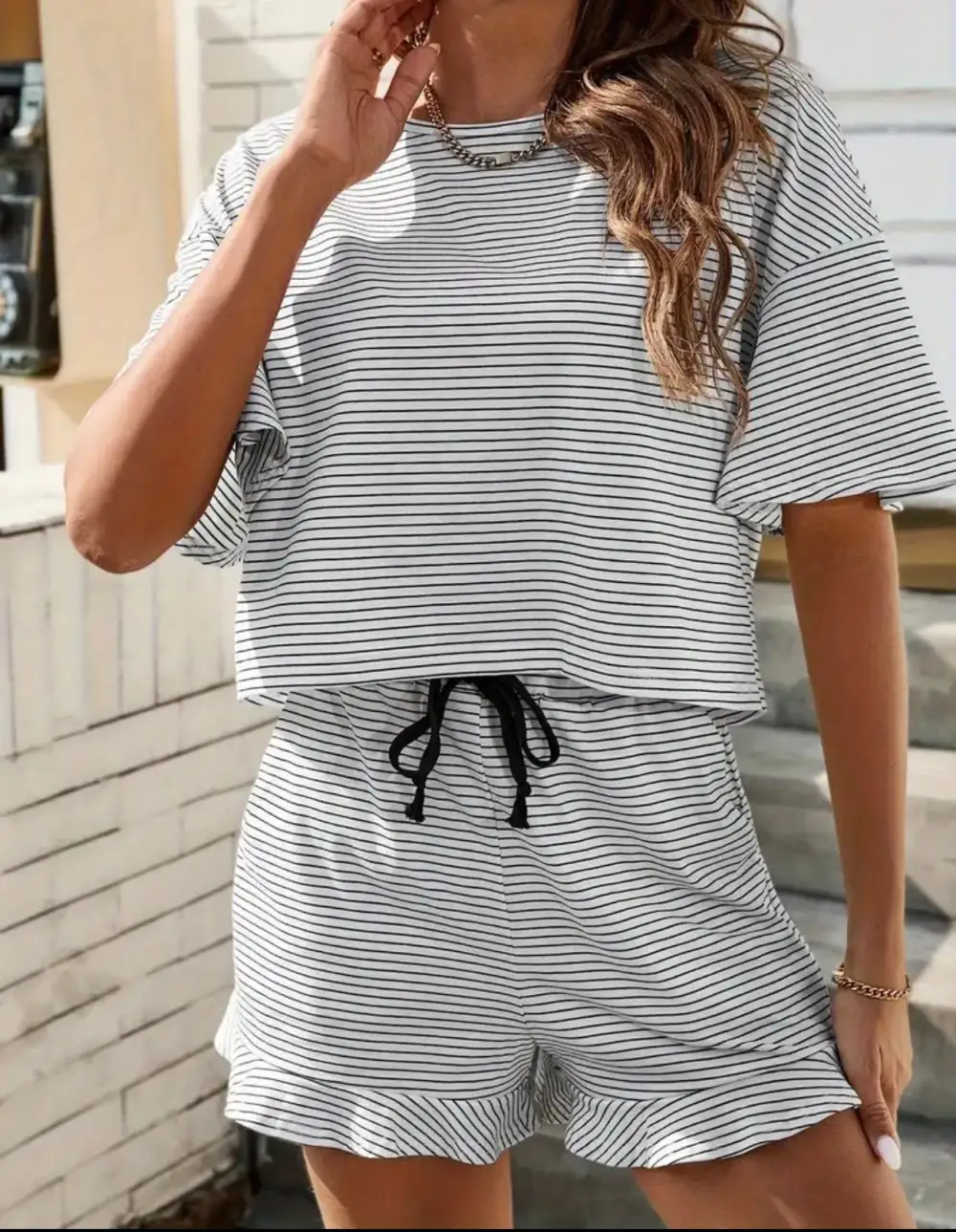 Classic Striped Two Piece Set