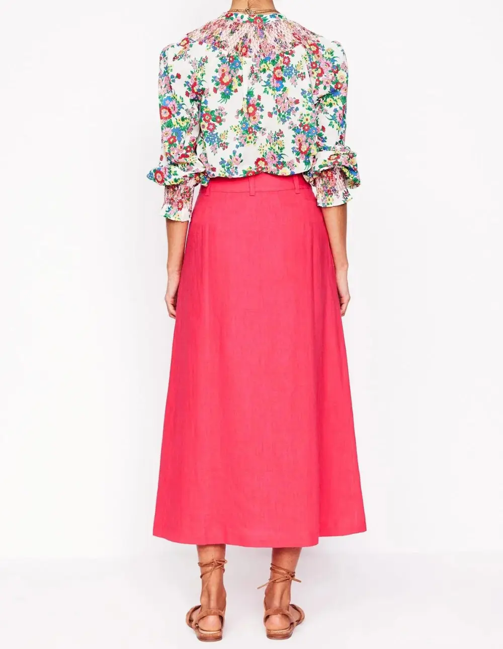Casual Thomasina Linen Midi Skirt