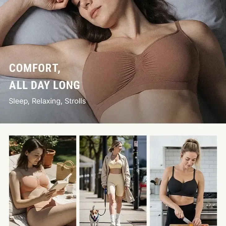 Women's Wireless Bra Comfort Bralettes No Underwire Unlined Cami Bra