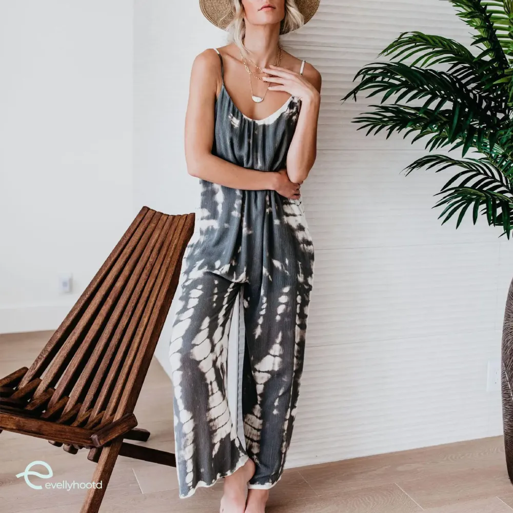 Plus Size Women's Fashion Wide Leg Suspender Jumpsuit