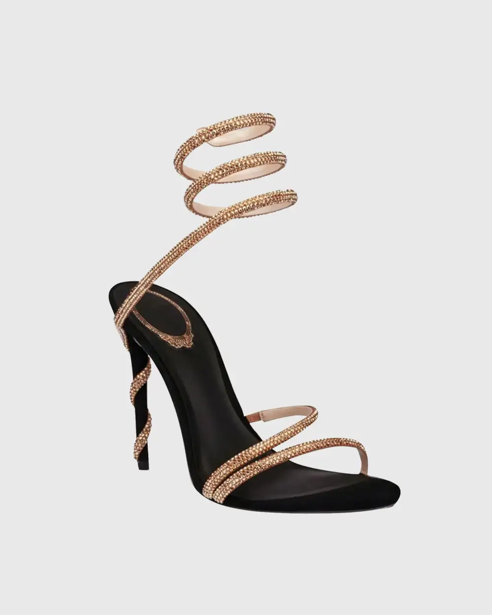 Rhinestone Embellished Snake Sandals