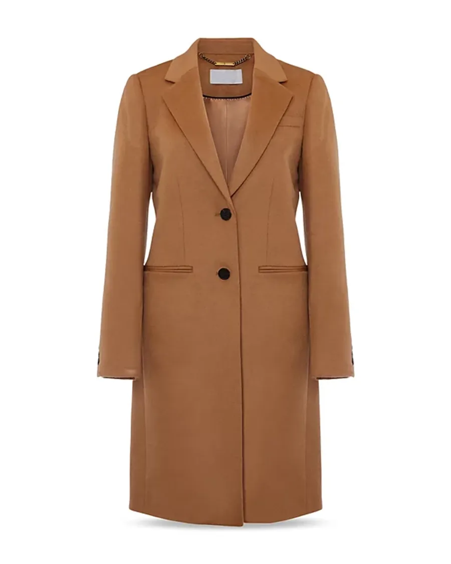 Notch Collar Long Sleeve Coat