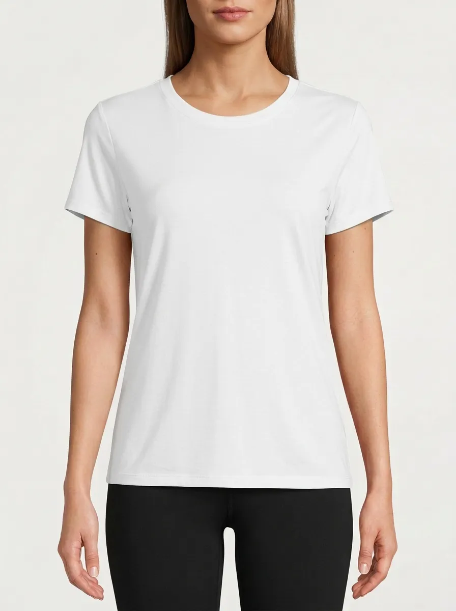 Women's Minimal Straight-Hem Crewneck T-Shirt