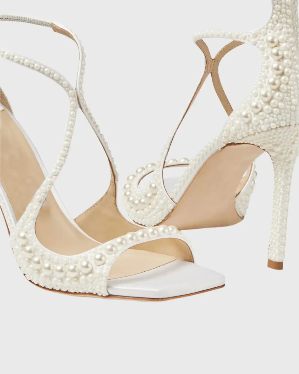 Pearl Strap Sandals in White