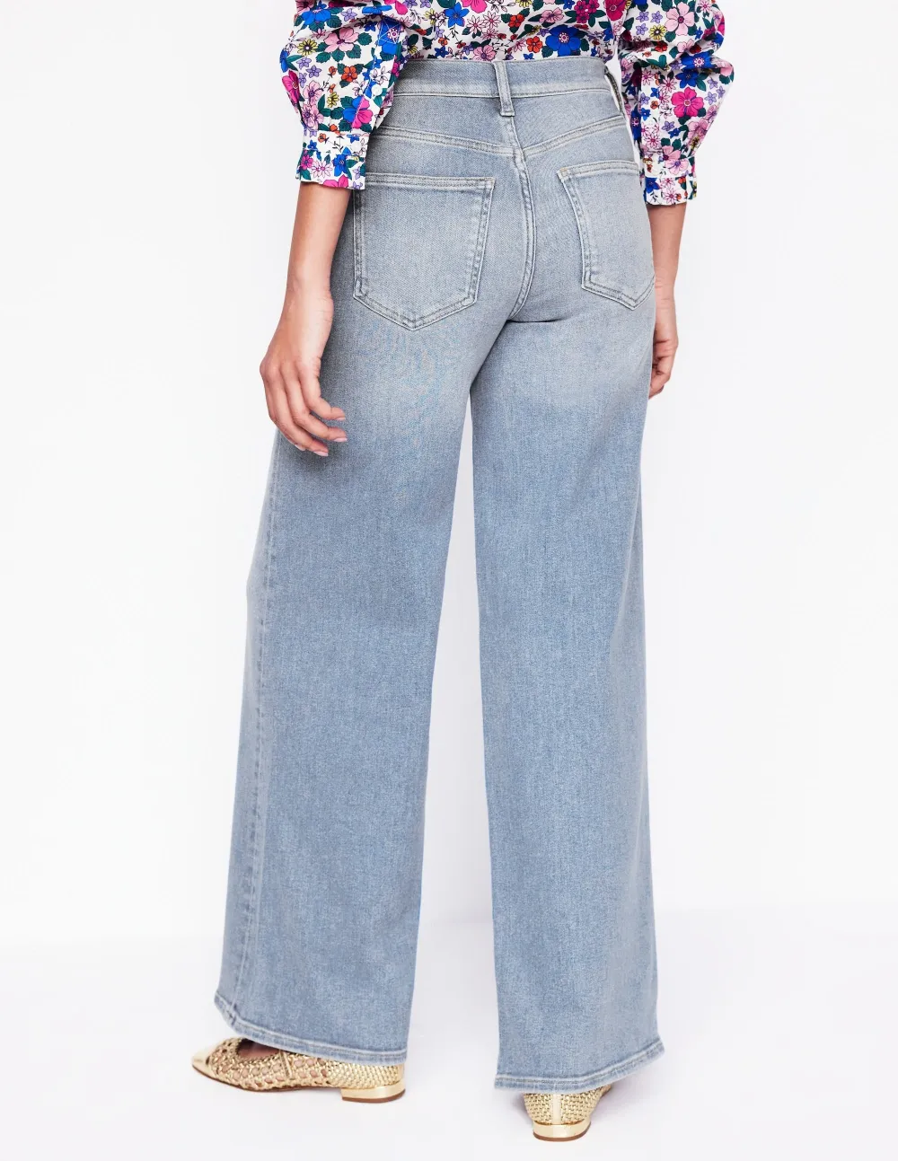 Light Blue Wide - Leg Denim Jeans