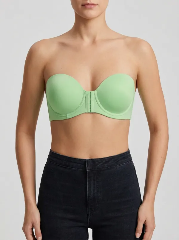 Women's Bandeau-Style Underwire Front-Closure Strapless Bra