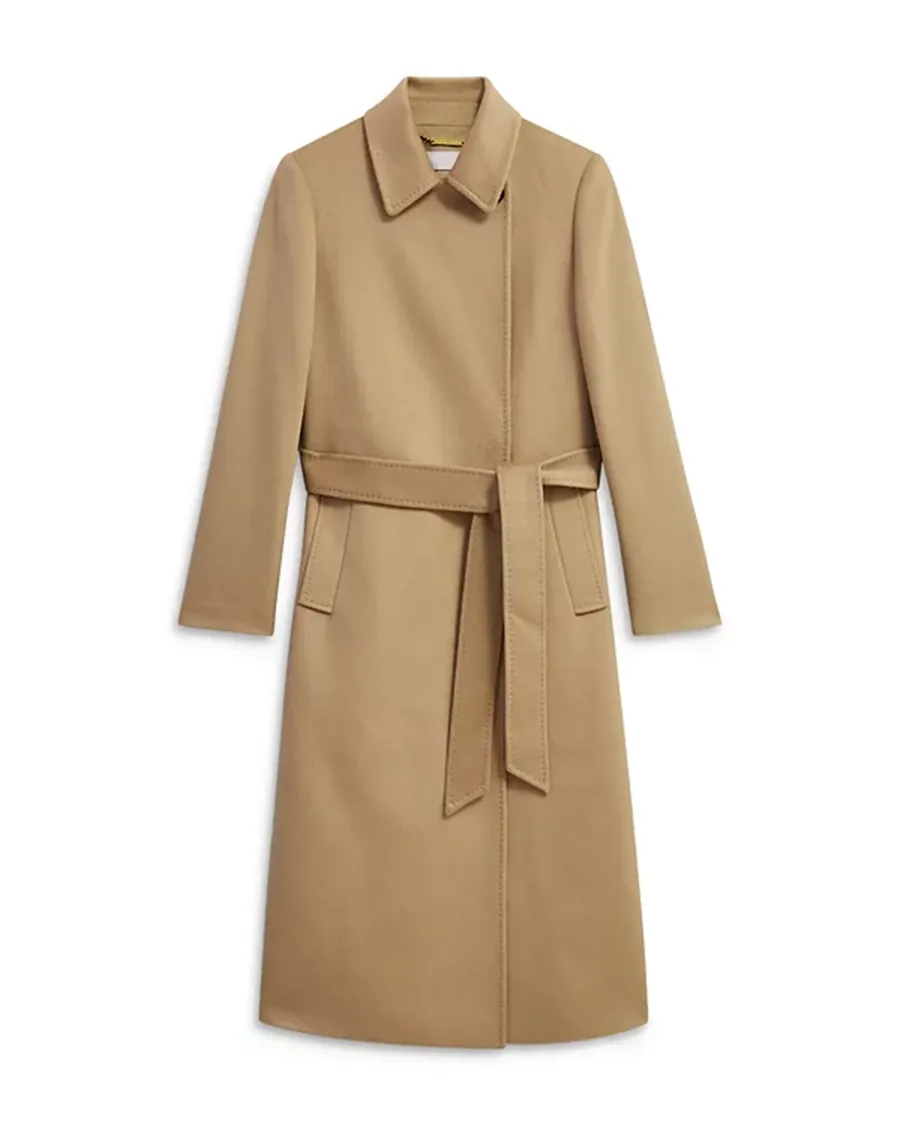 Notch Collar Wool Belted Coat