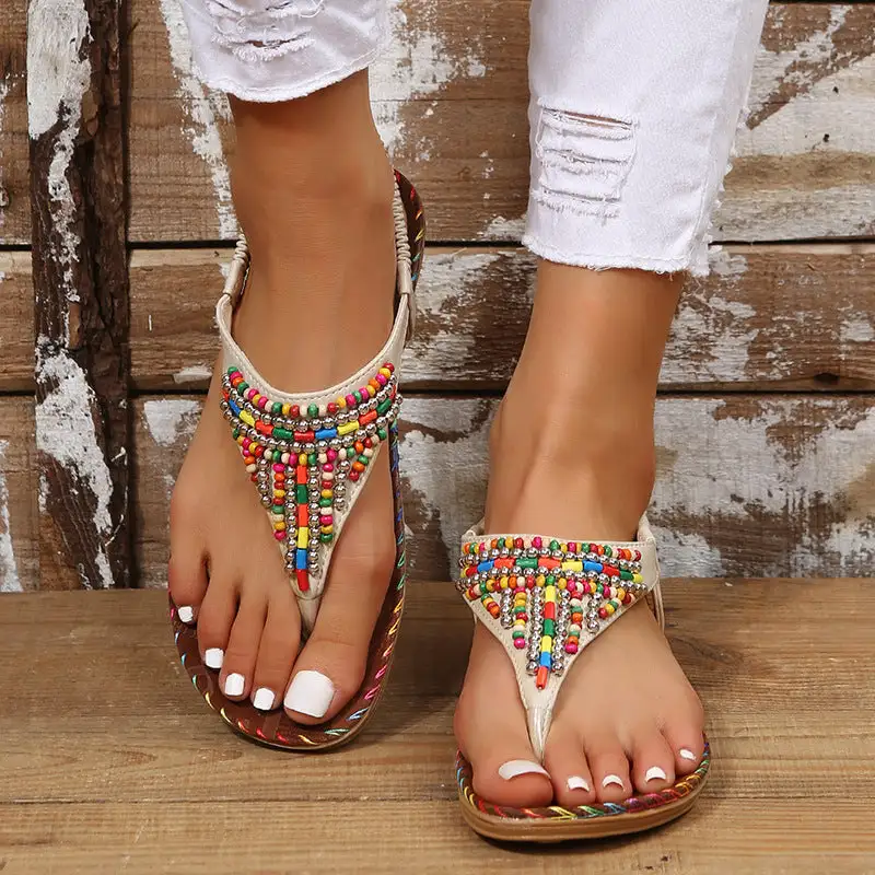 Pu Leather Flat Sandals