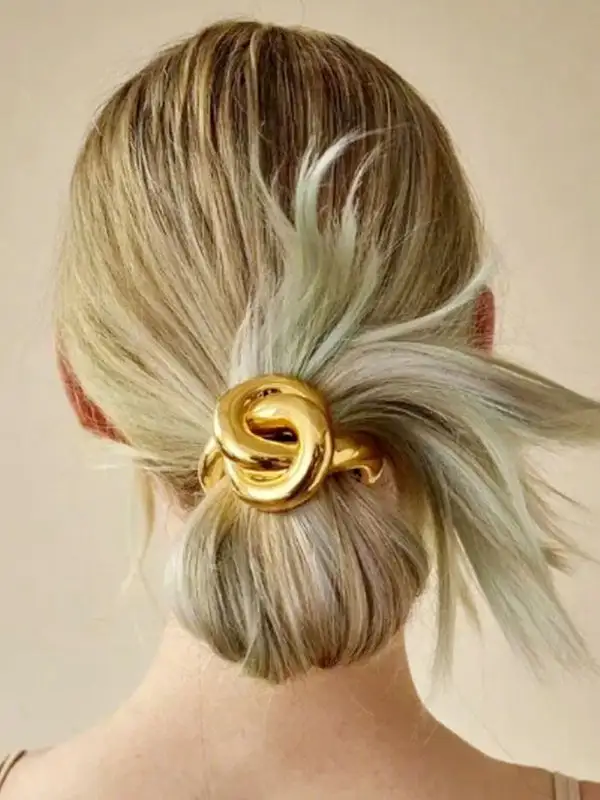 Minimal Metal Knot Hair Tie