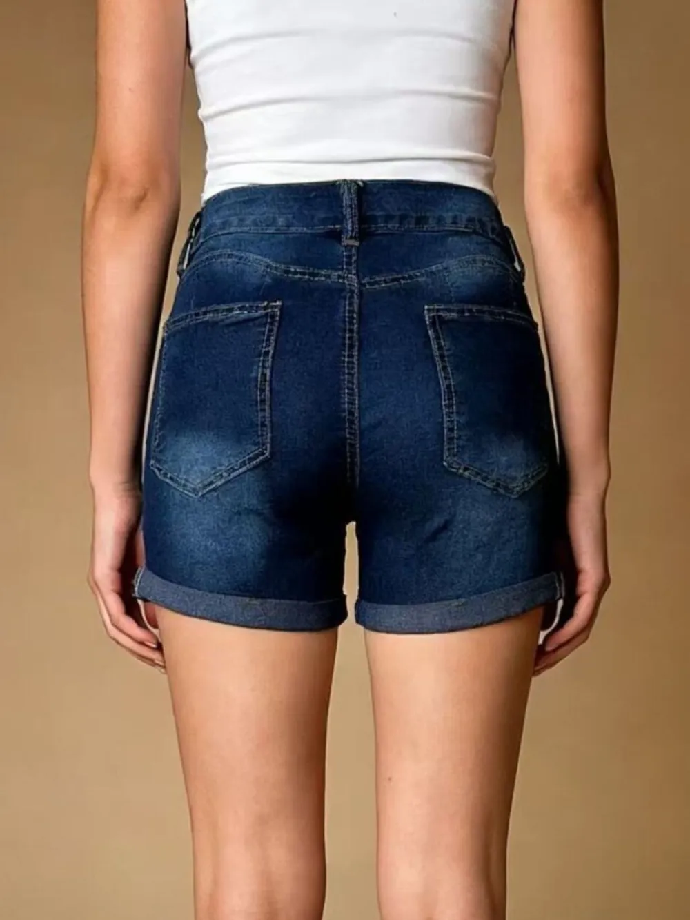Distressed Denim Shorts