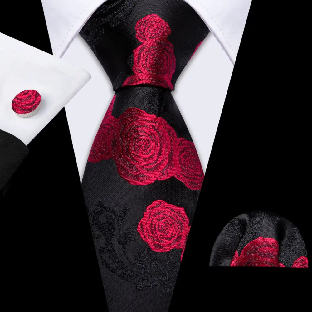 Modern Floral Silk Necktie Set