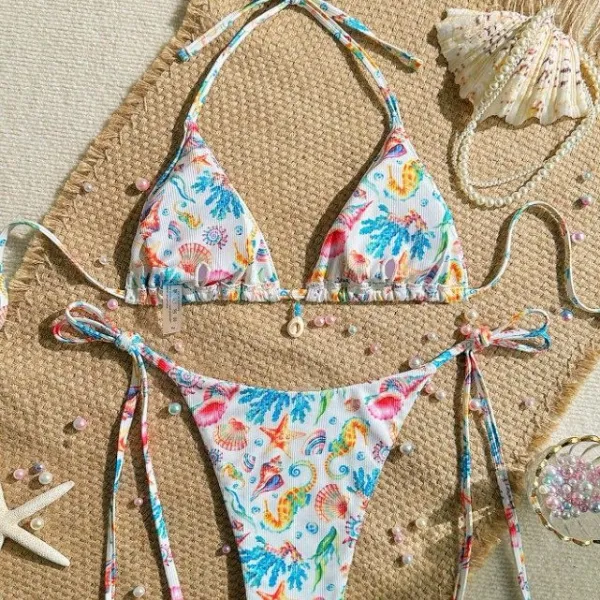 High Waist Bikini Set Floral Print Swimsuit