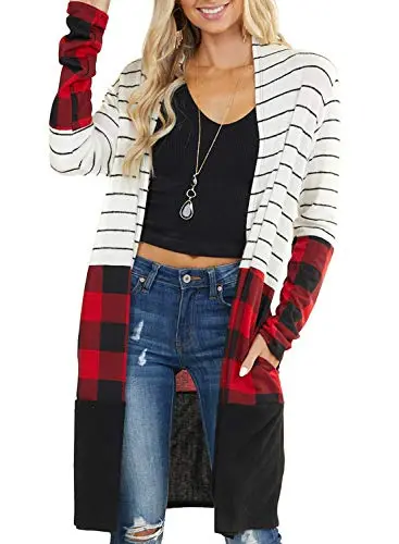 Womens2022FashionCasualOpenFrontPrintedCardigansSweatersThinCoatsJacketsOuterwear