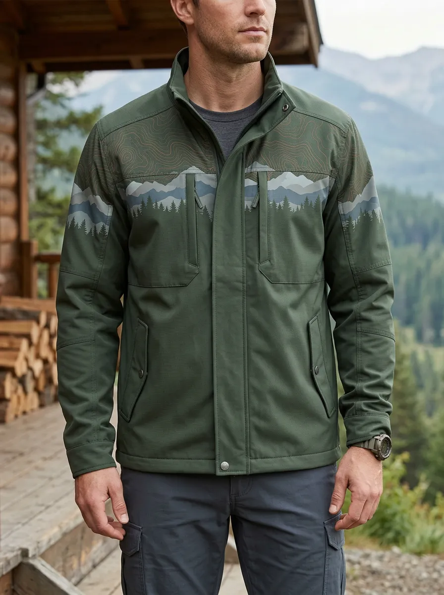 Men's Outdoor Hiking Mountain Forest Rugged Journey Jacket