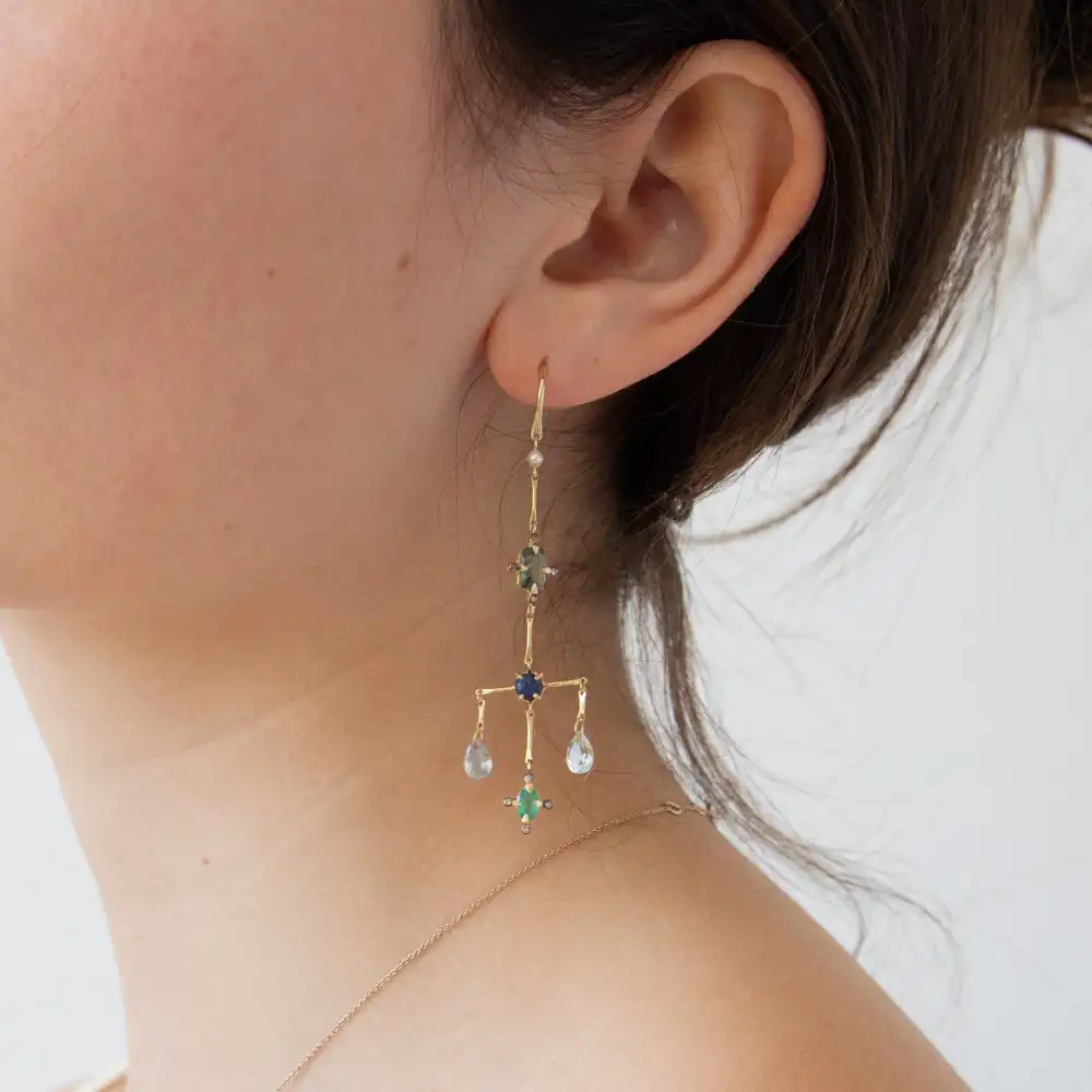 Victorian Gemstone Chandelier Earring