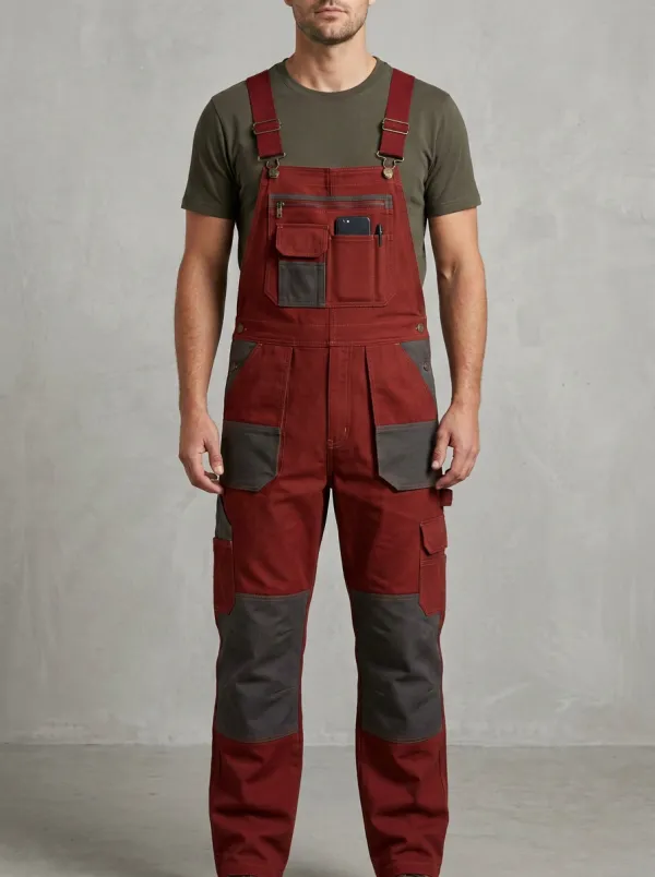 Men's Contemporary Multi-Pocket Bib Work Overalls