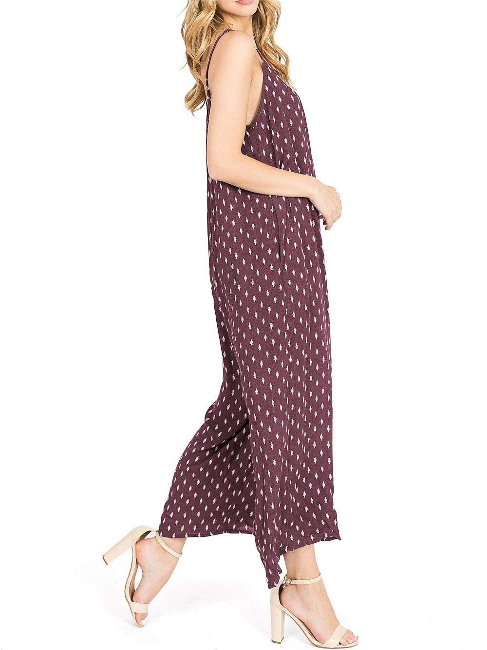 Navy Blue Polka - Dot Culotte Jumpsuit