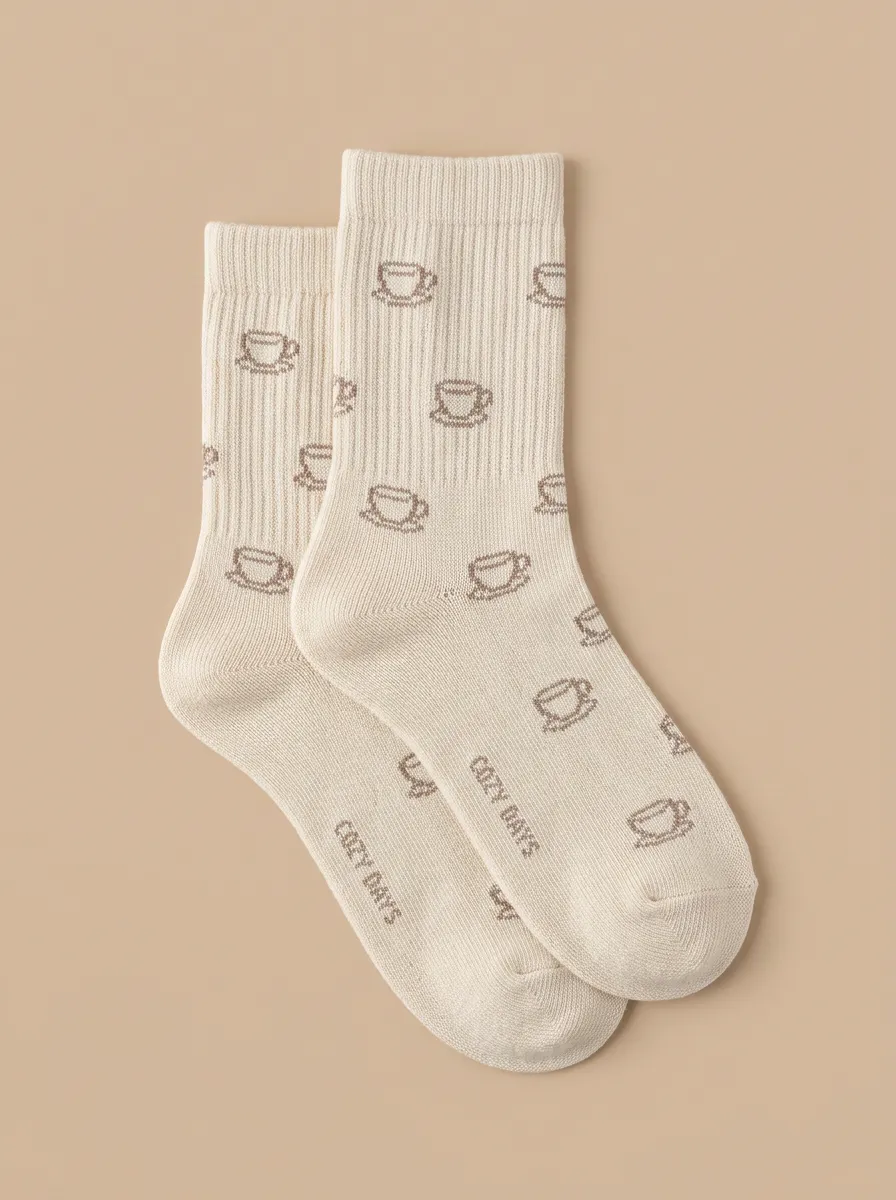 Coffee-Motif Casual Socks